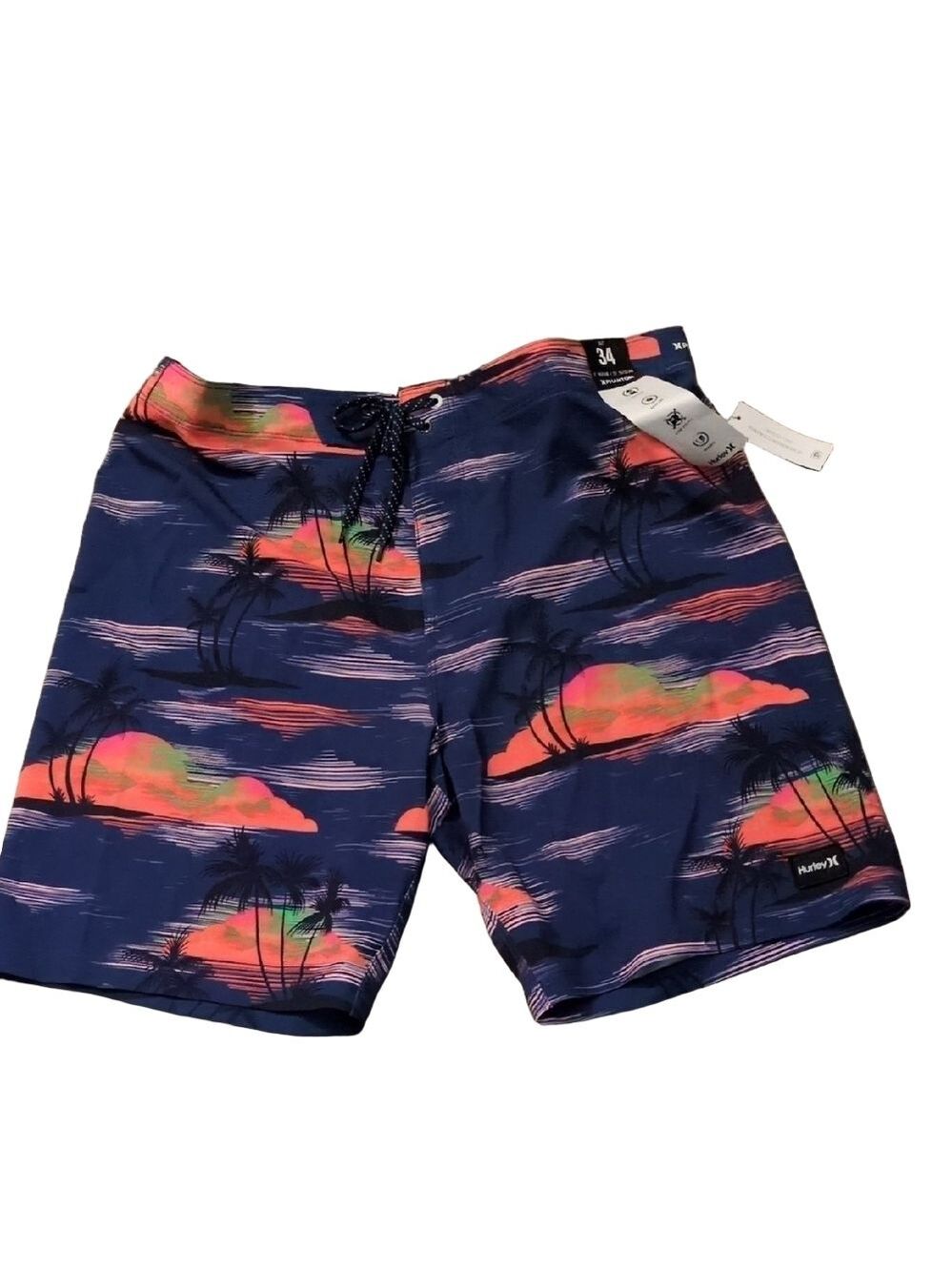 Hurley Phantom Eco Weekender Palm Trees Board Shorts Size 34
